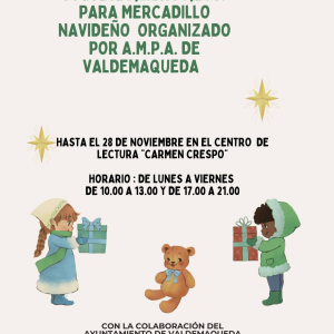 Recogida de juguetes, libros, etc. para mercadillo navideño organizado por el A.M.P.A.